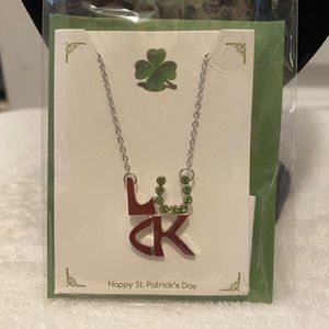 🆕St. Patrick’s Day☘️LUCK Necklace/Green gem